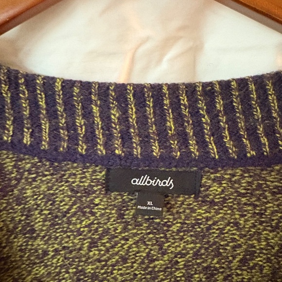 Allbirds 100% Merino Wool Purple Cardigan, Sz XL - Picture 3 of 4